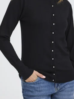 PULZ Jeans Damen Strickjacke PZSARA in schwarz