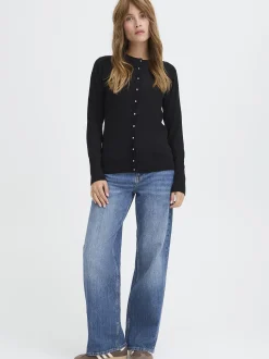 PULZ Jeans Damen Strickjacke PZSARA in schwarz