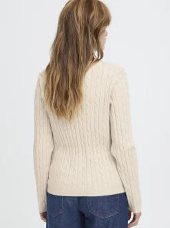 PULZ Jeans Damen Strickjacke PZSTEFFI in beige