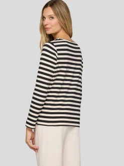RABE Damen Langarmshirt in beige schwarz