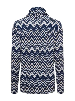 RABE Damen Langarmshirt in marine beige - Ärmel: langarm