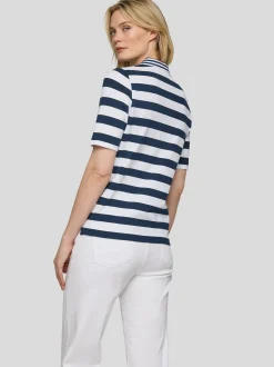 RABE Damen Poloshirt in blau weiß