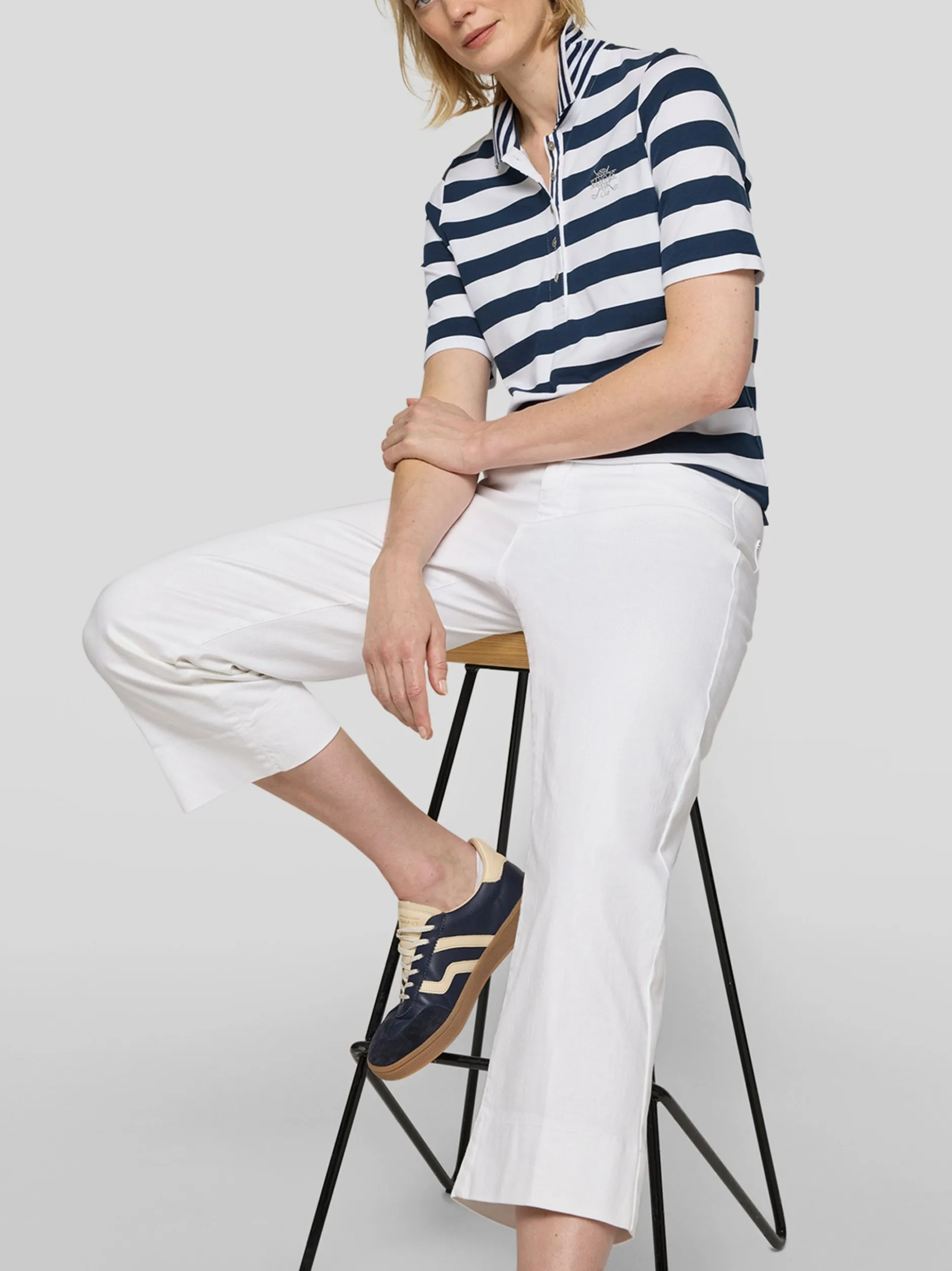 RABE Damen Poloshirt in blau weiß