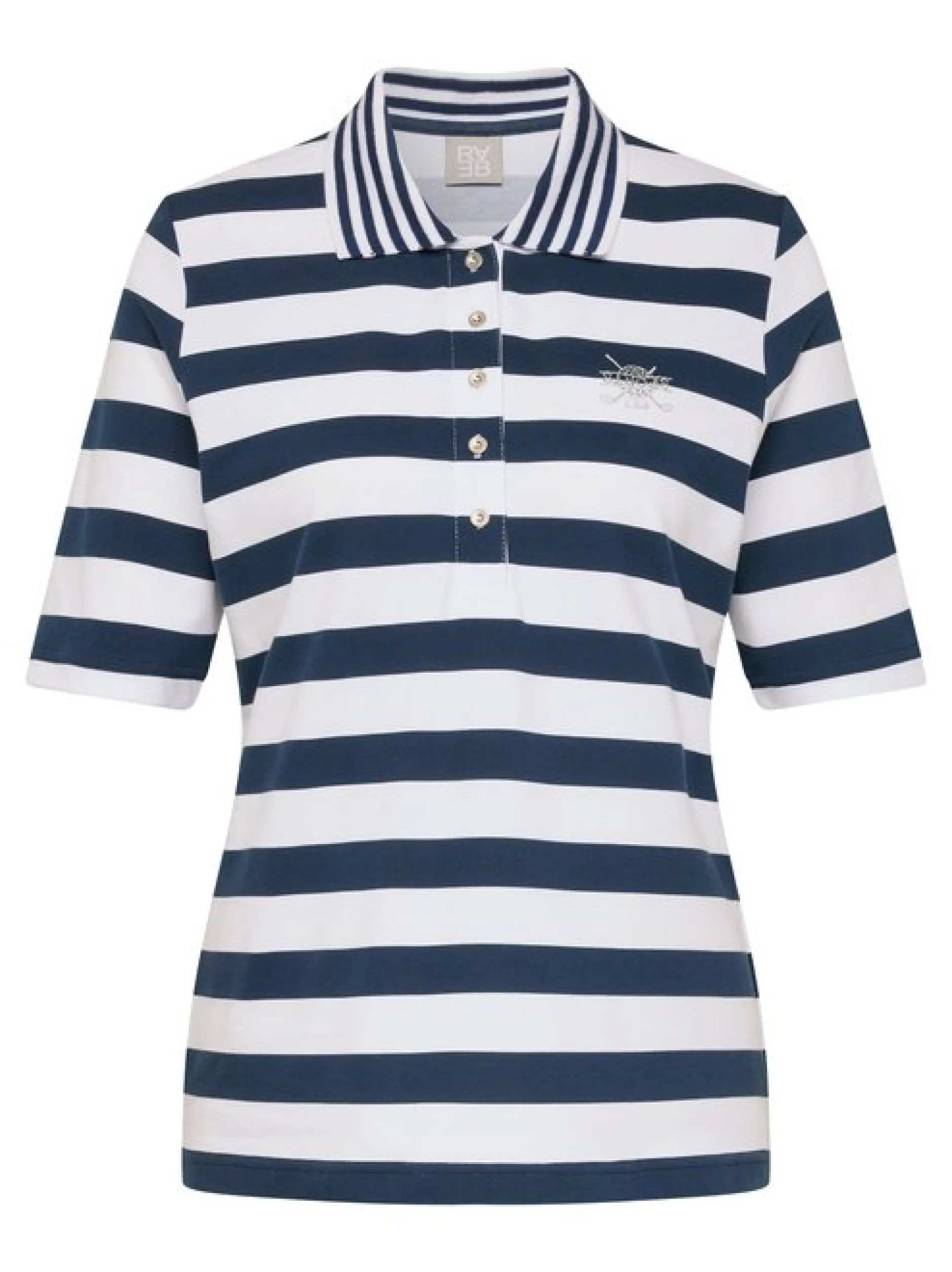 RABE Damen Poloshirt in blau weiß