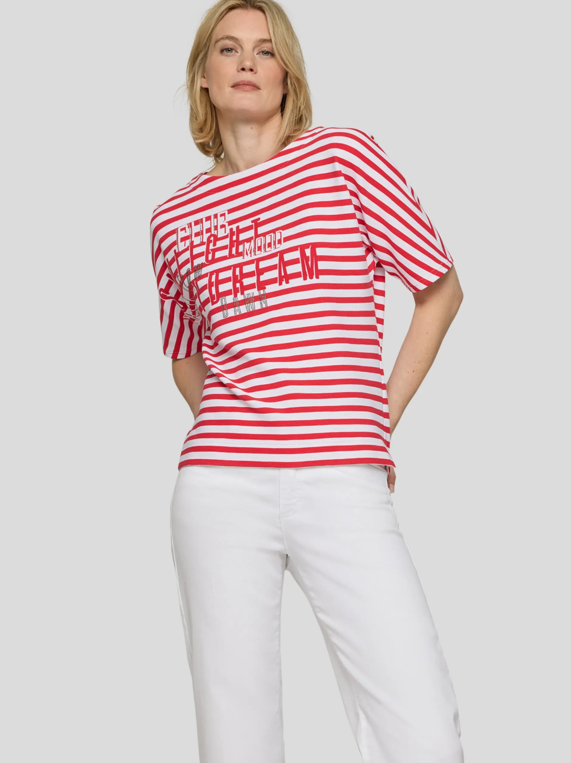 RABE Damen T-Shirt in koralle weiß