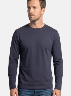 Ragman Herren Langarmshirt im 3er-Pack in blau
