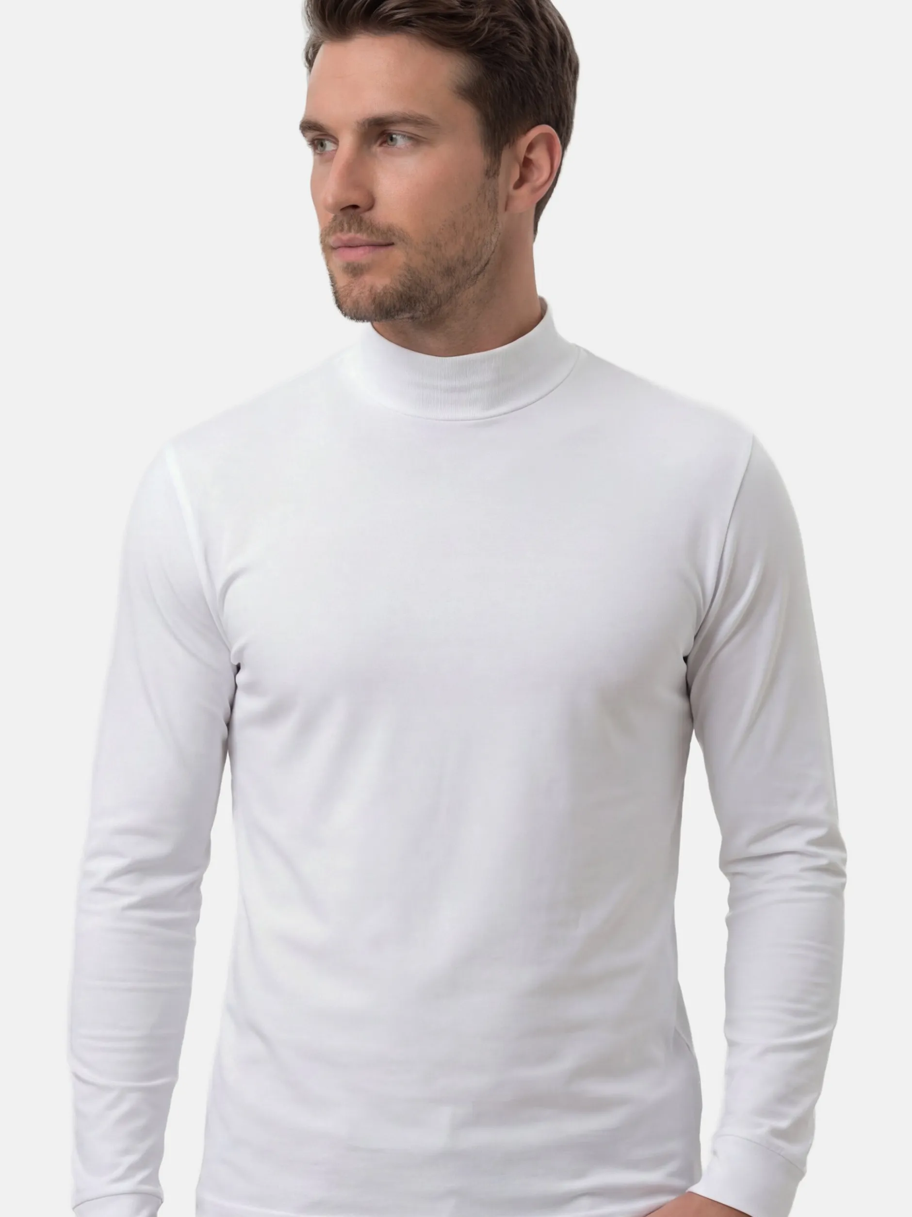Ragman Herren Langarmshirt im 3er-Pack in schwarz