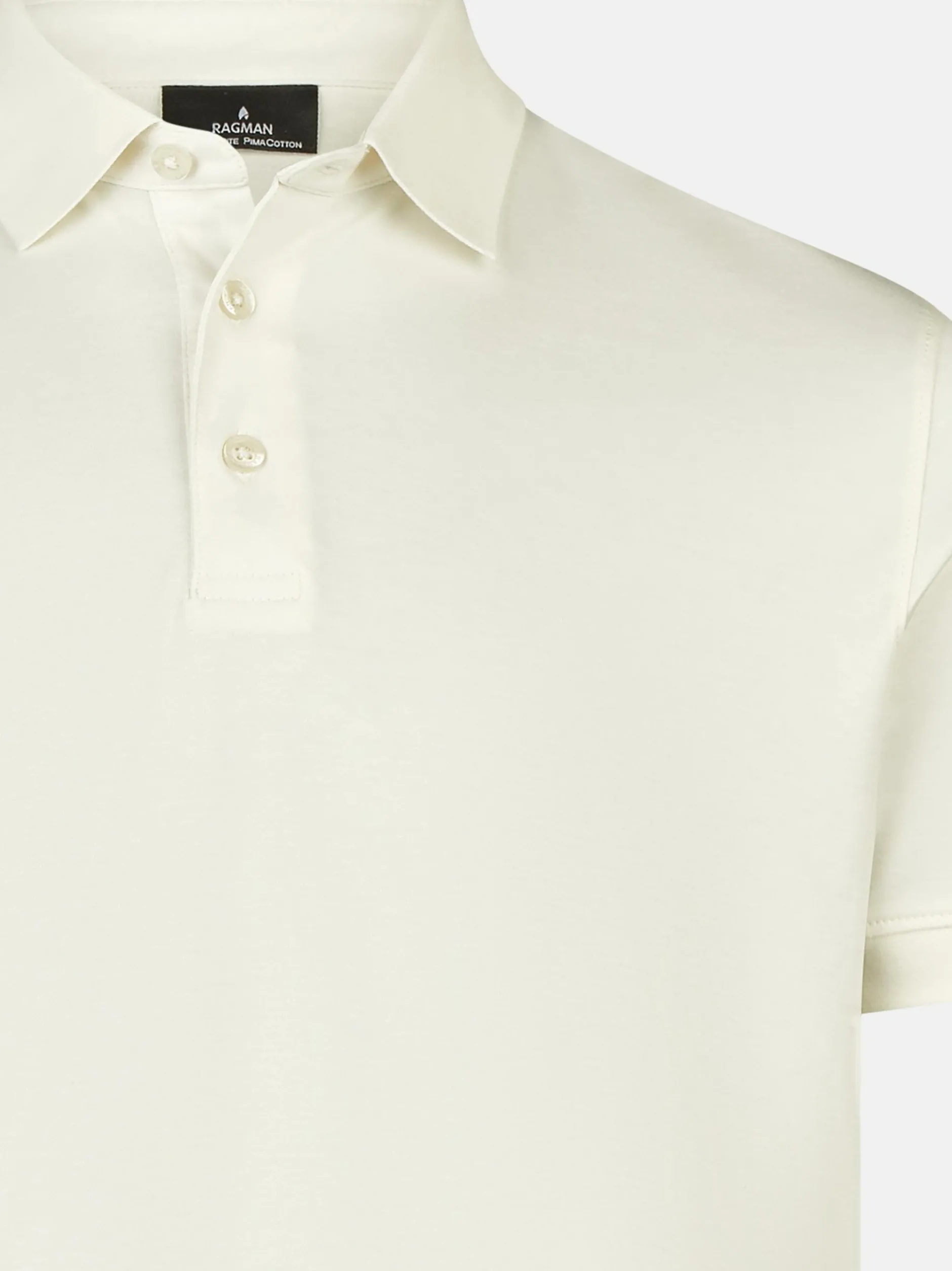 Ragman Herren Poloshirt - Basic in ecru