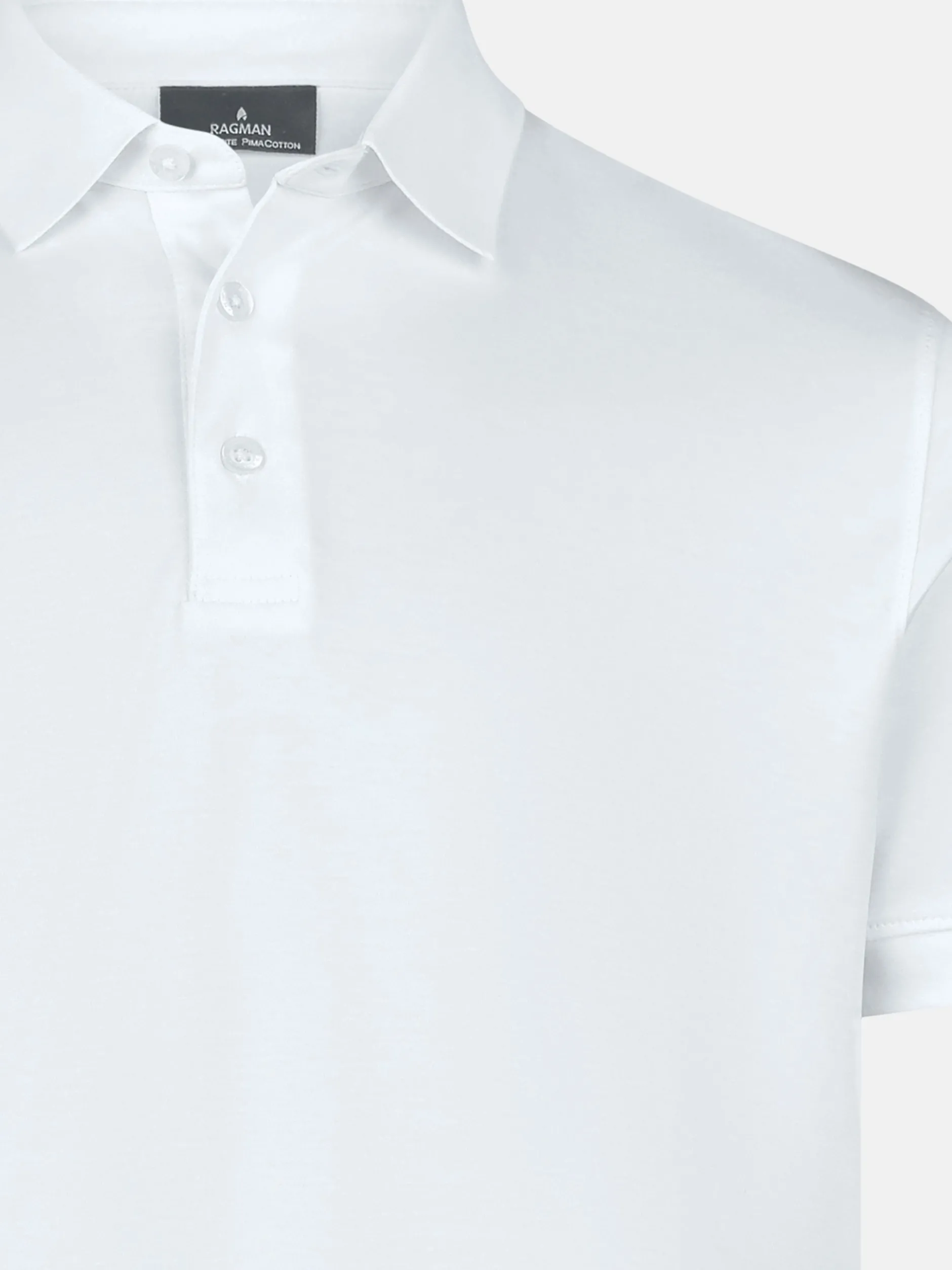 Ragman Herren Poloshirt - Basic in weiß