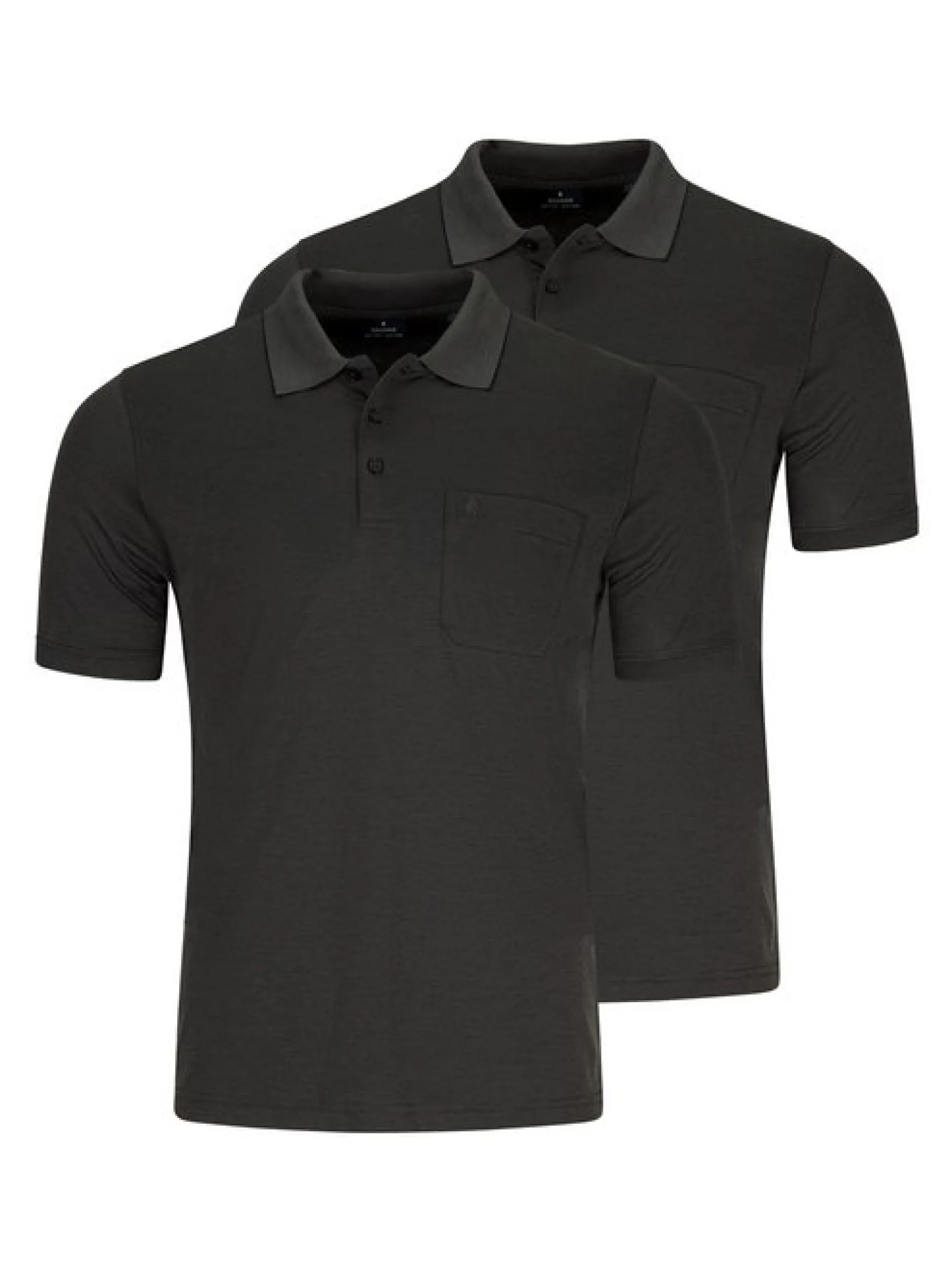 Ragman Herren Poloshirt im 2er-Pack in anthrazit