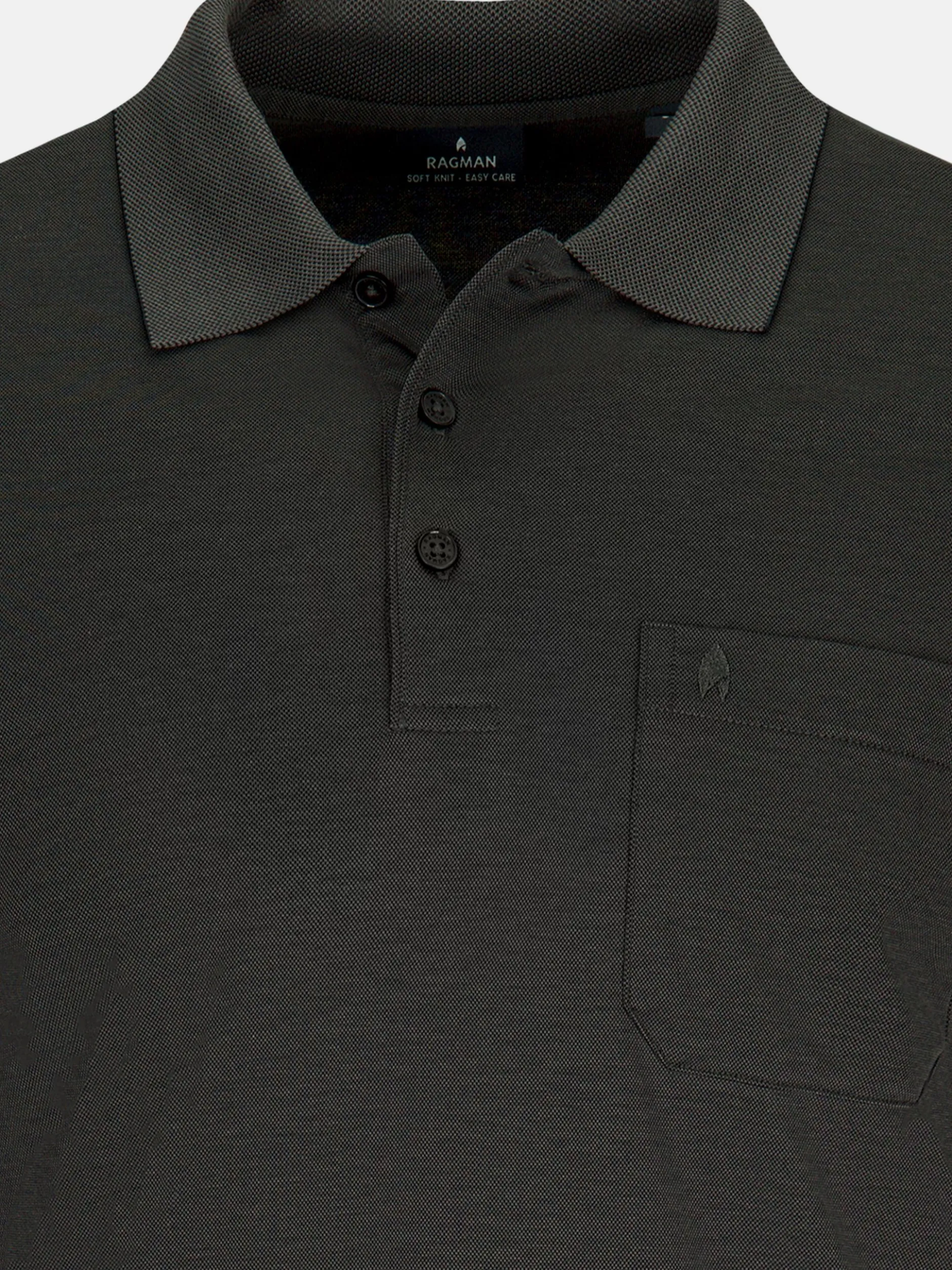 Ragman Herren Poloshirt im 2er-Pack in anthrazit