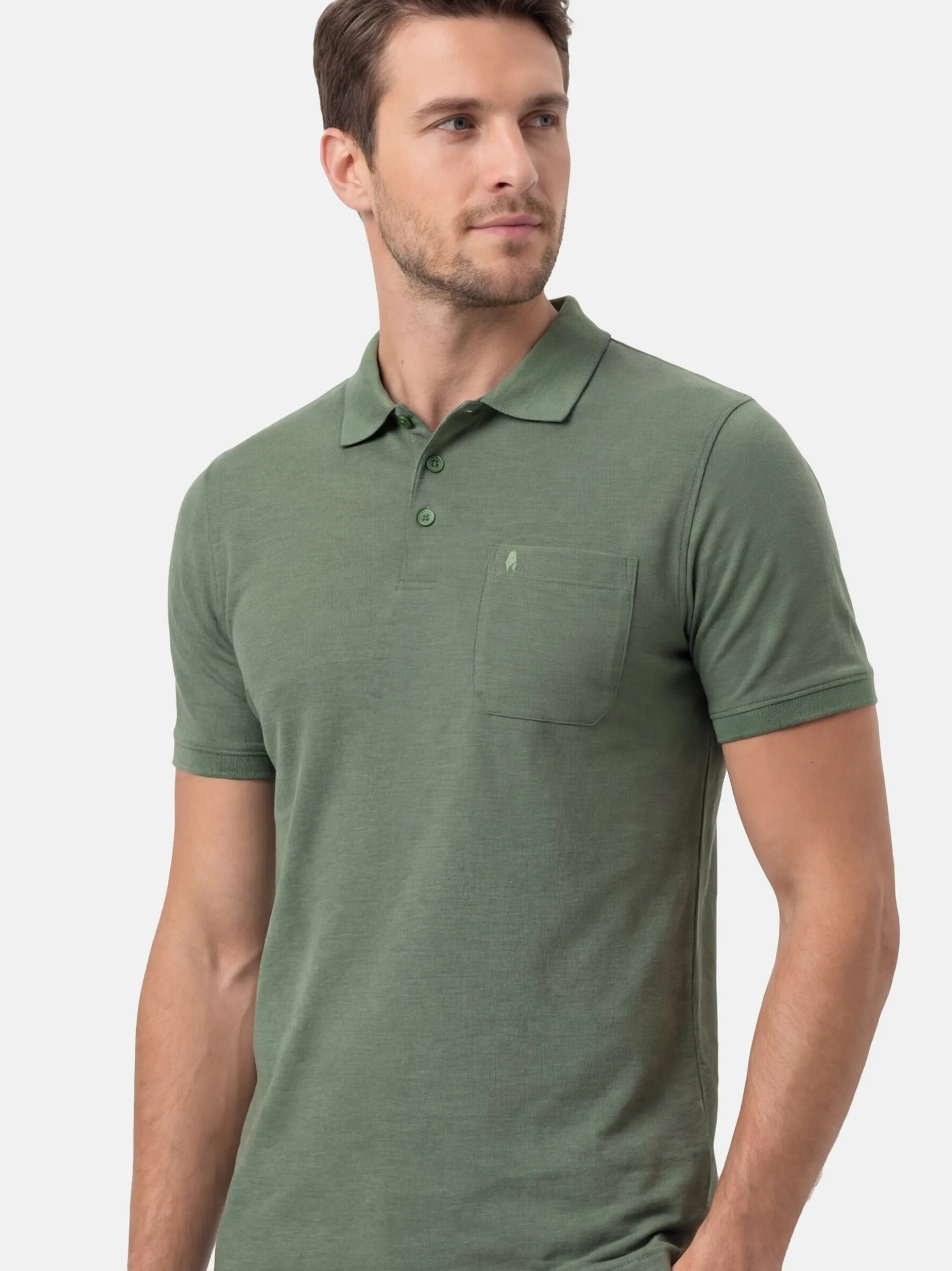 Ragman Herren Poloshirt im 2er-Pack in grün