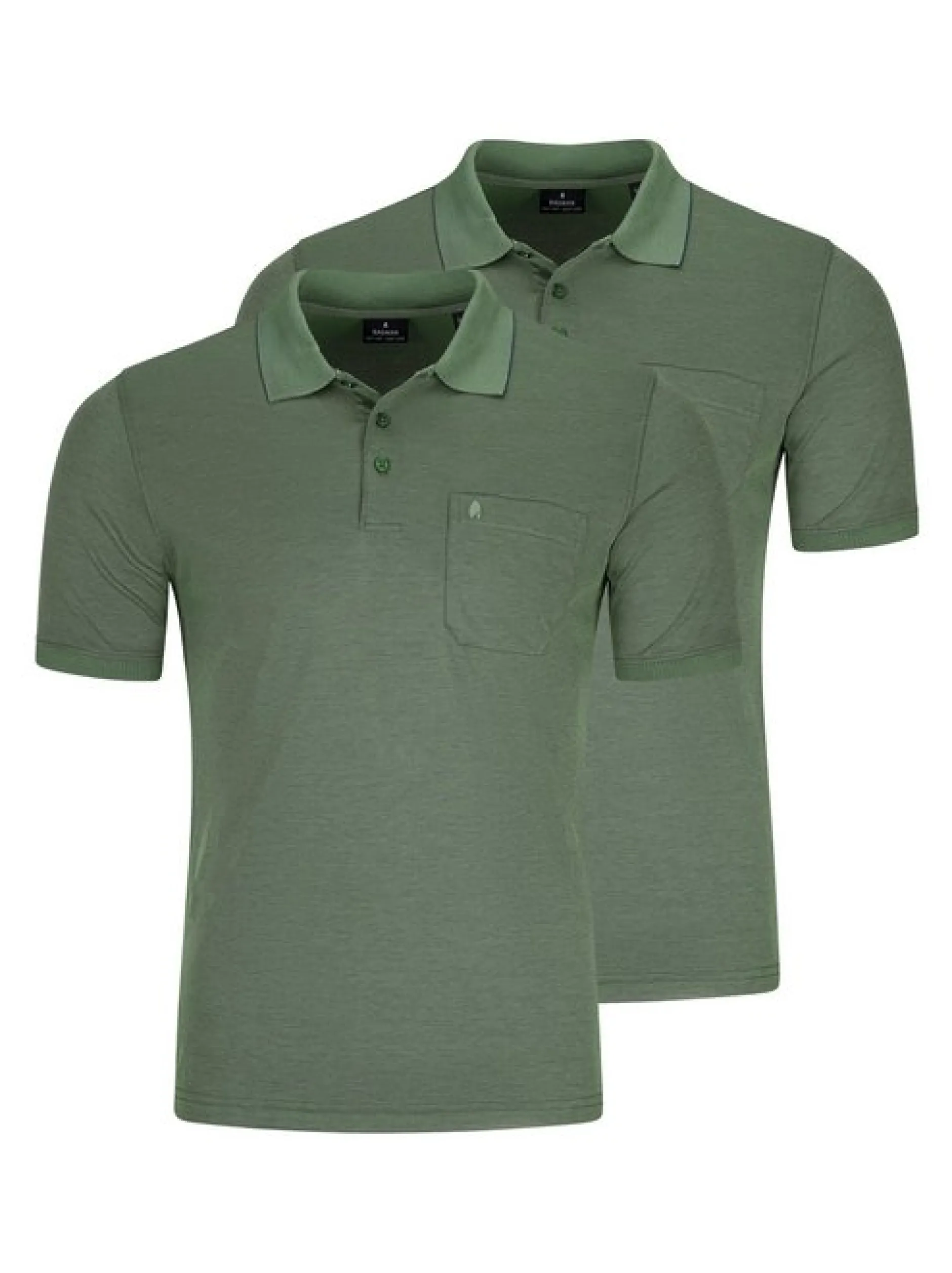 Ragman Herren Poloshirt im 2er-Pack in grün