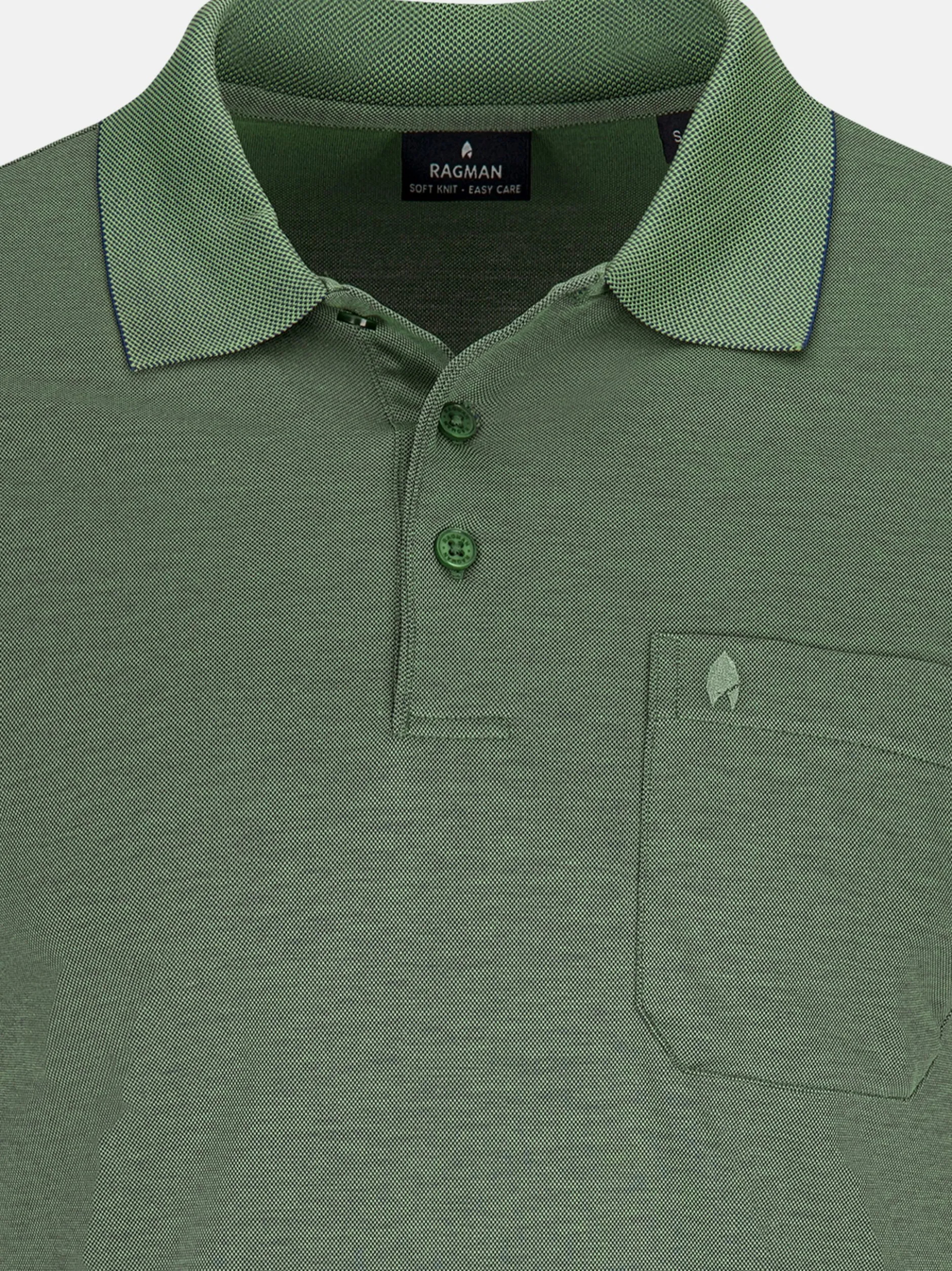 Ragman Herren Poloshirt im 2er-Pack in grün
