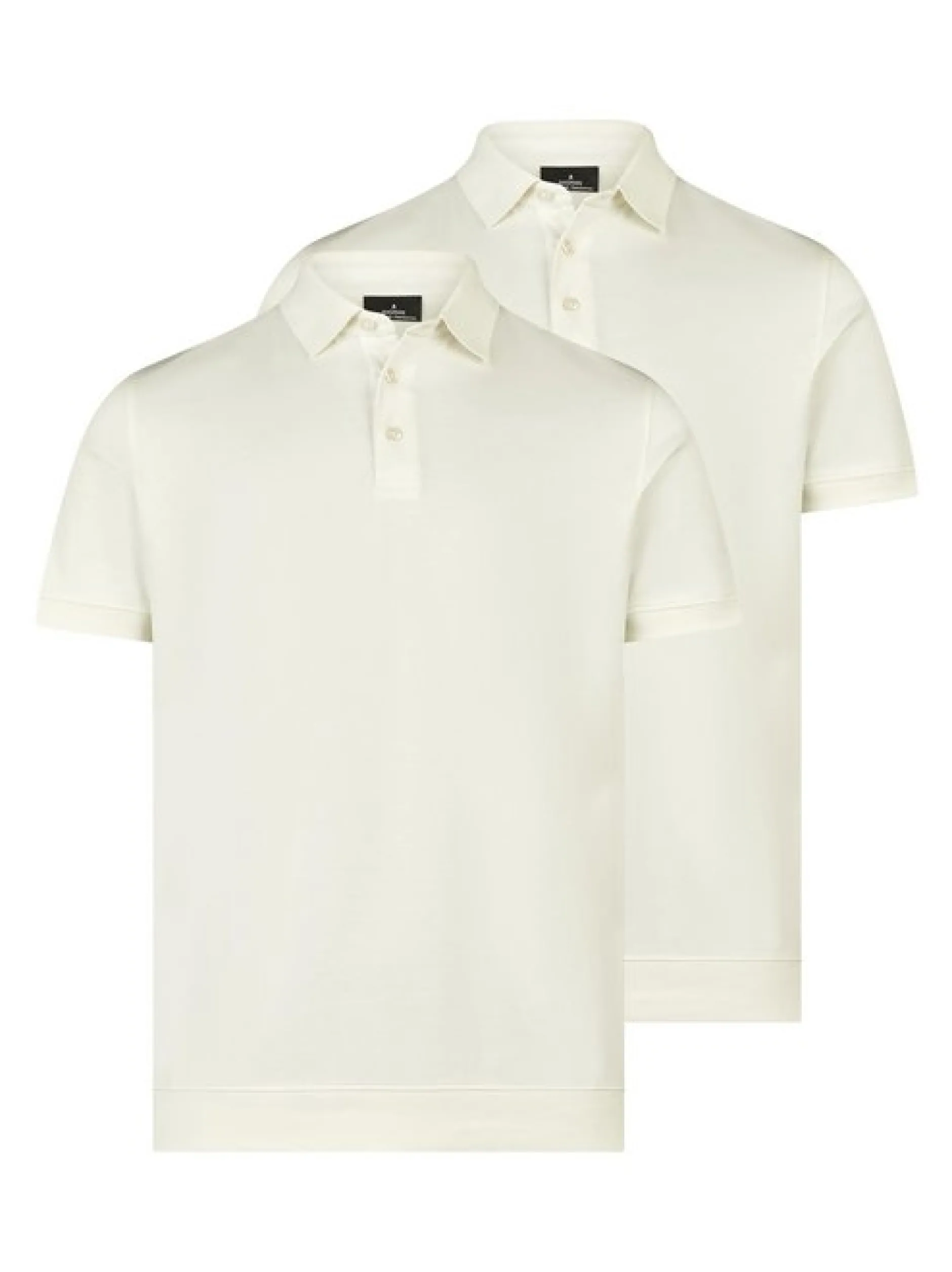 Ragman Herren Poloshirts im 2er-Pack in ecru