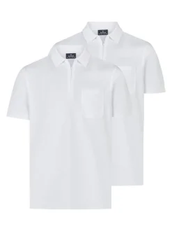 Ragman Herren Poloshirts im 2er-Pack in weiß