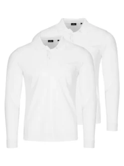 Ragman Herren Poloshirts im 2er-Pack in weiß