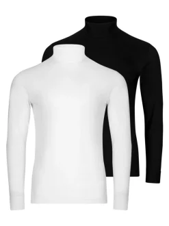Ragman Herren Rollkragenshirts im 2er-Pack in mehrfarbig