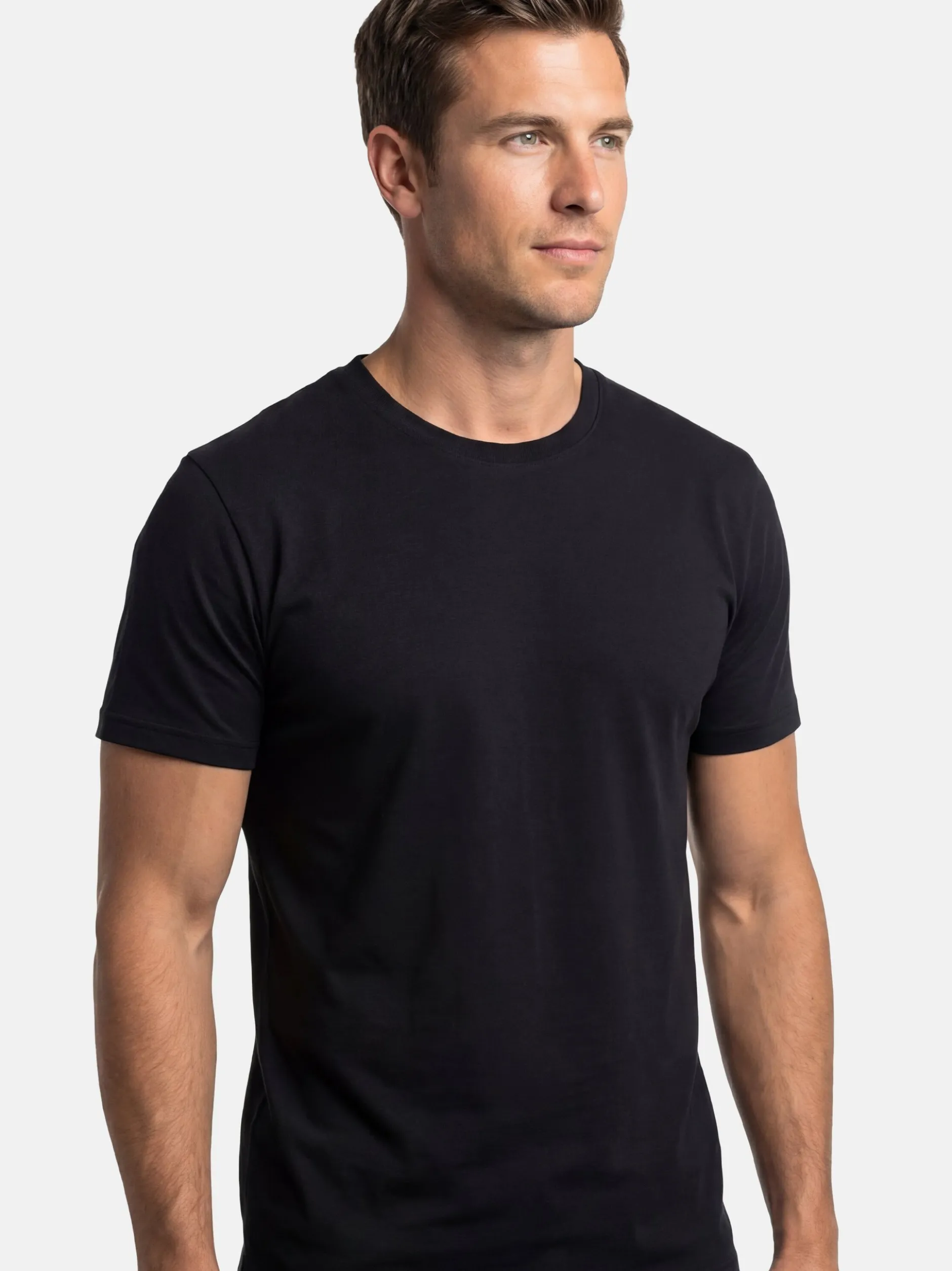 Ragman Herren Unterhemden im 4er-Pack in schwarz