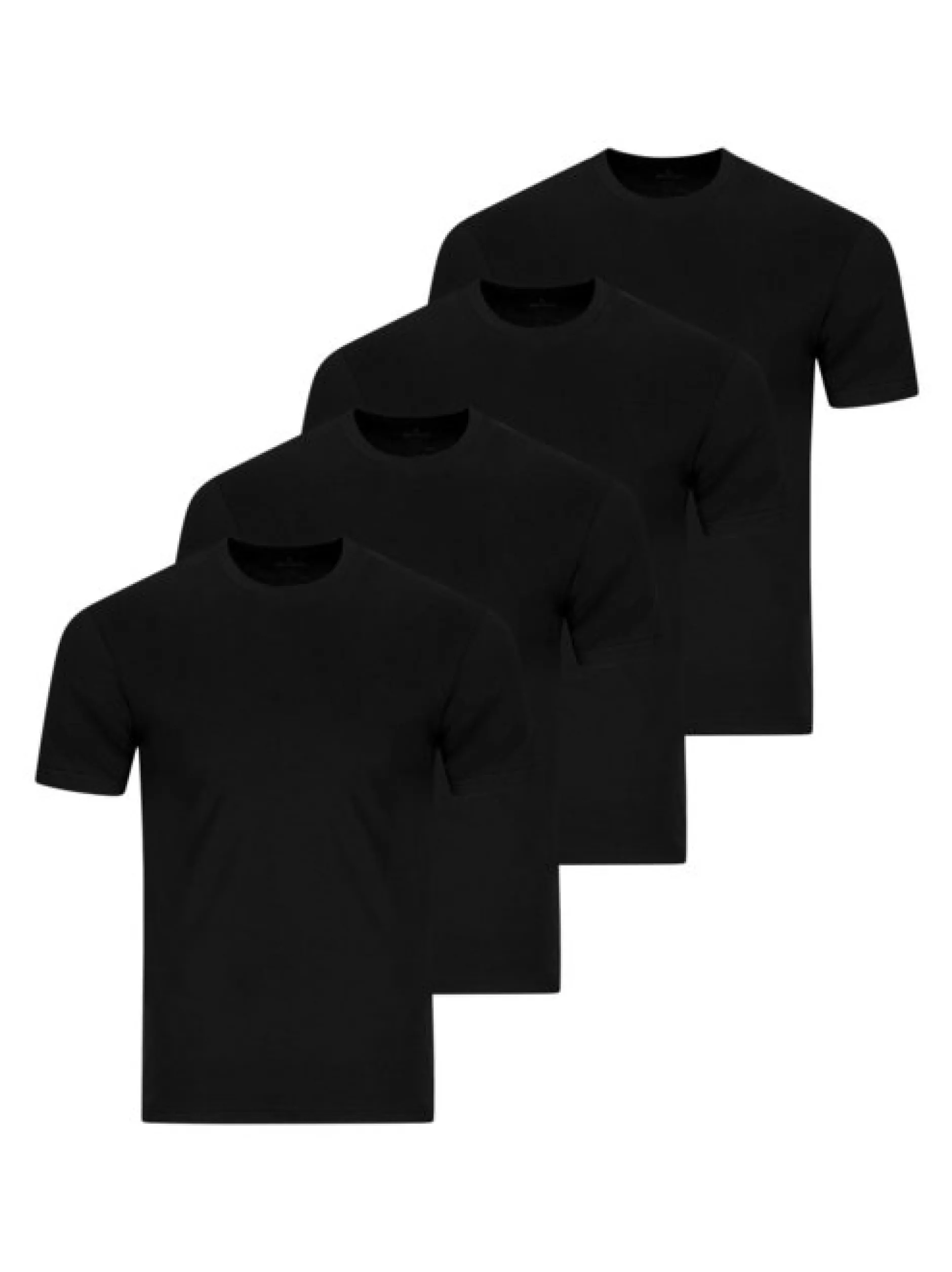 Ragman Herren Unterhemden im 4er-Pack in schwarz
