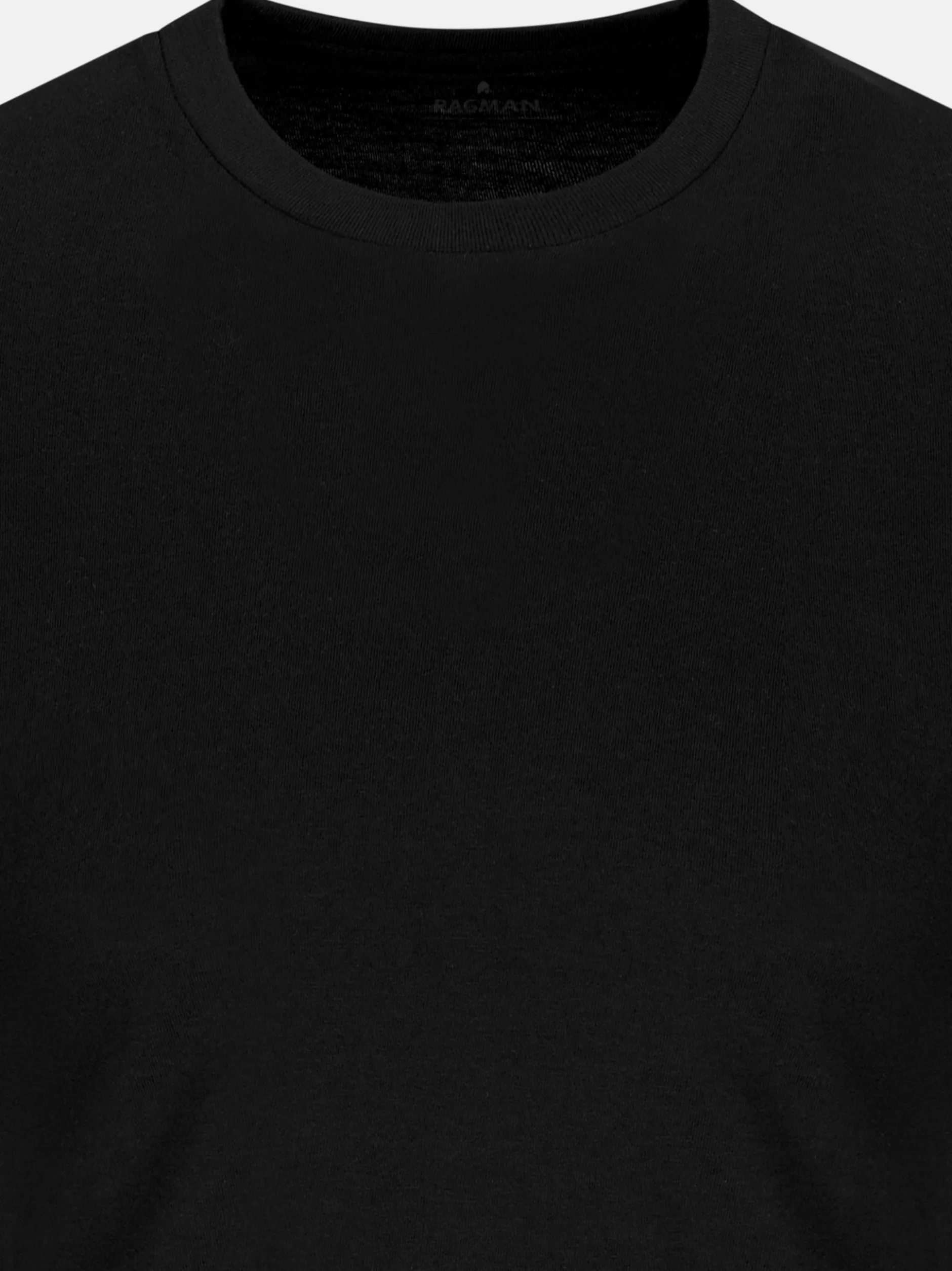 Ragman Herren Unterhemden im 4er-Pack in schwarz