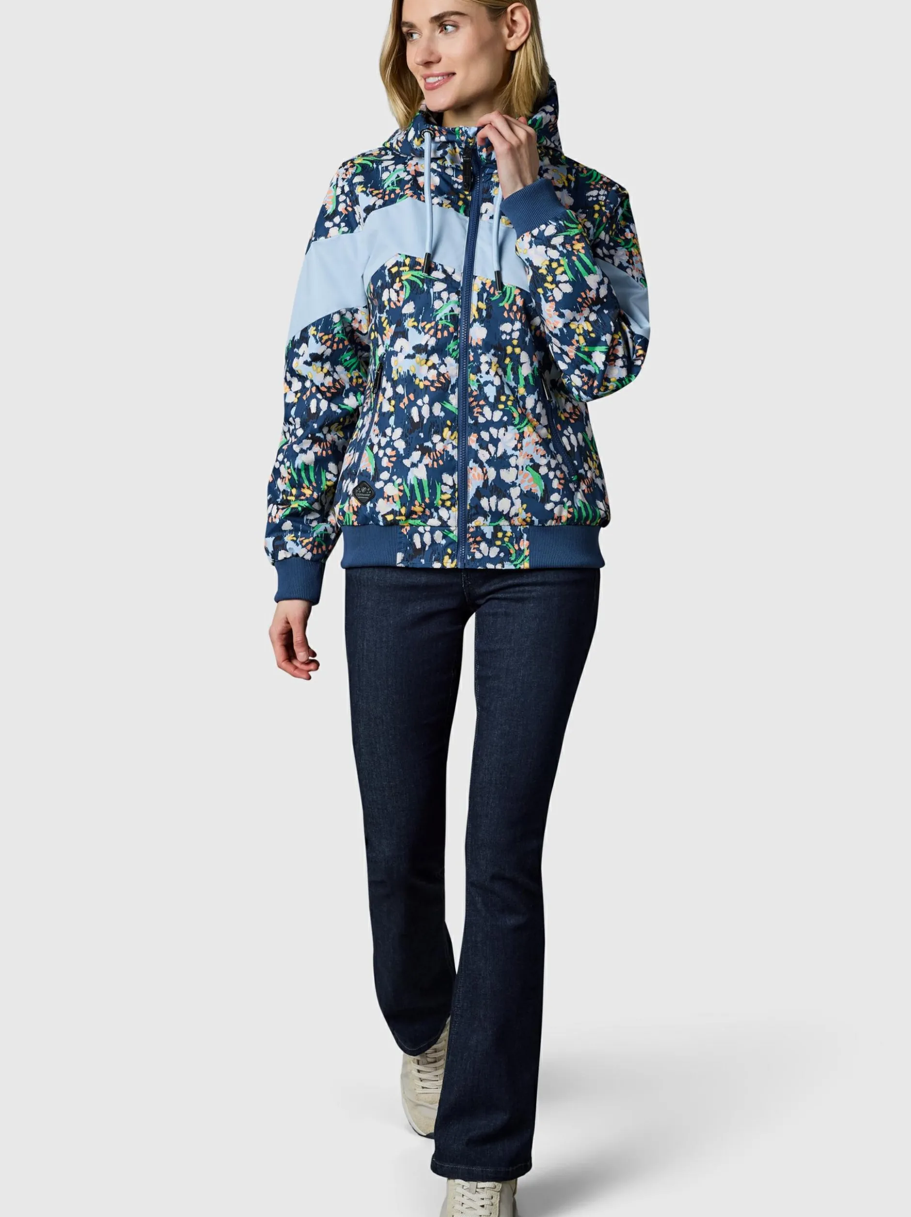Ragwear Damen Übergangsjacke - Nuggie Block Flower in marine