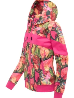 Ragwear Damen Übergangsjacke - Nuggie Block Flower in pink mehrfarbig