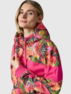 Ragwear Damen Übergangsjacke - Nuggie Block Flower in pink mehrfarbig