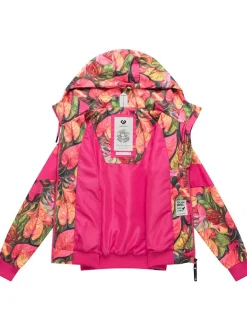Ragwear Damen Übergangsjacke - Nuggie Block Flower in pink mehrfarbig