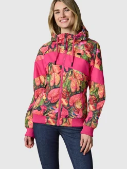 Ragwear Damen Übergangsjacke - Nuggie Block Flower in pink mehrfarbig