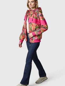 Ragwear Damen Übergangsjacke - Nuggie Block Flower in pink mehrfarbig
