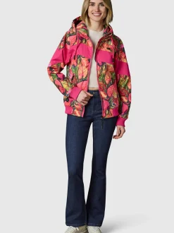 Ragwear Damen Übergangsjacke - Nuggie Block Flower in pink mehrfarbig
