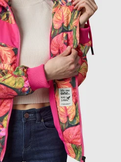 Ragwear Damen Übergangsjacke - Nuggie Block Flower in pink mehrfarbig
