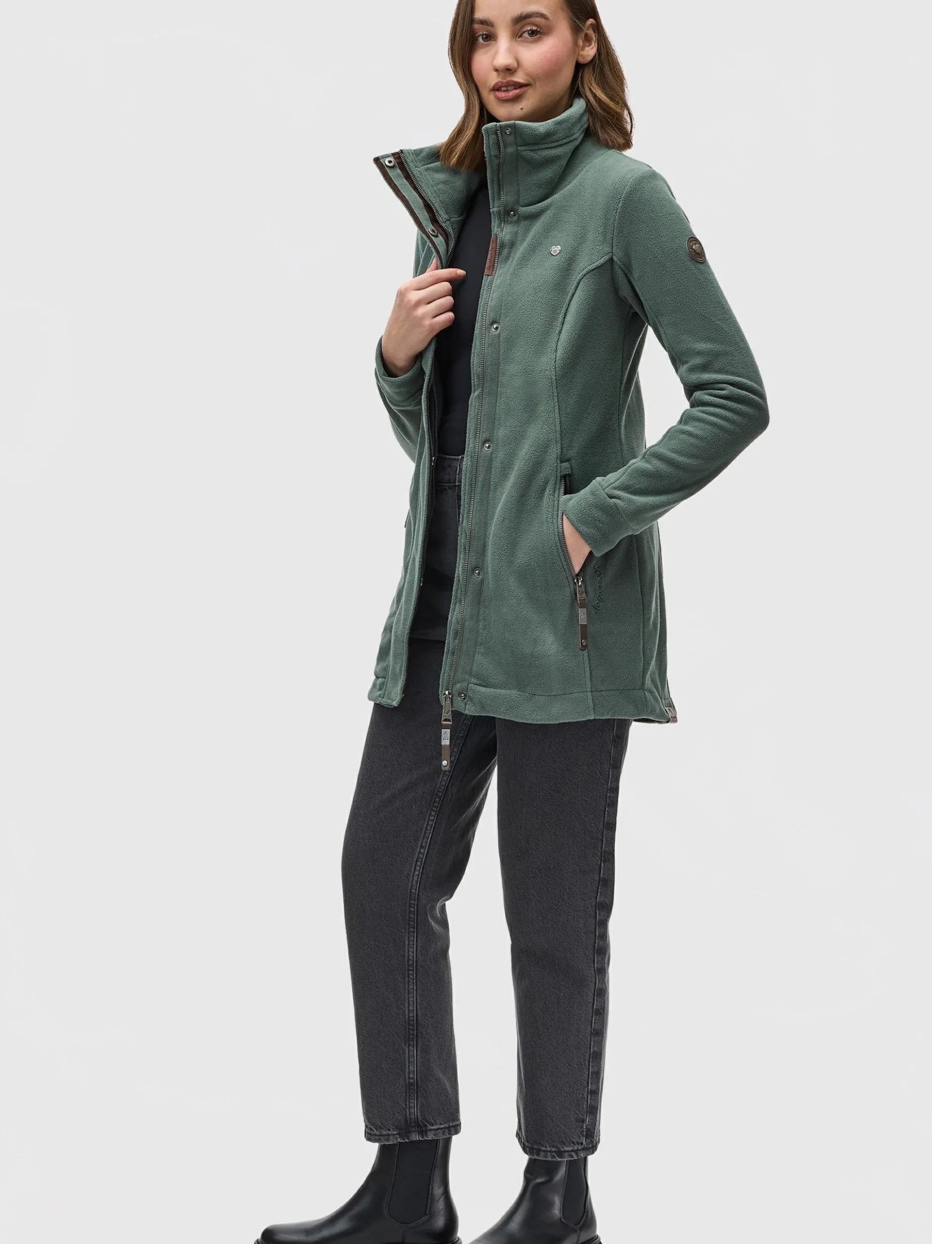 Ragwear Damen Fleecejacke - Letrice Fleece in grün