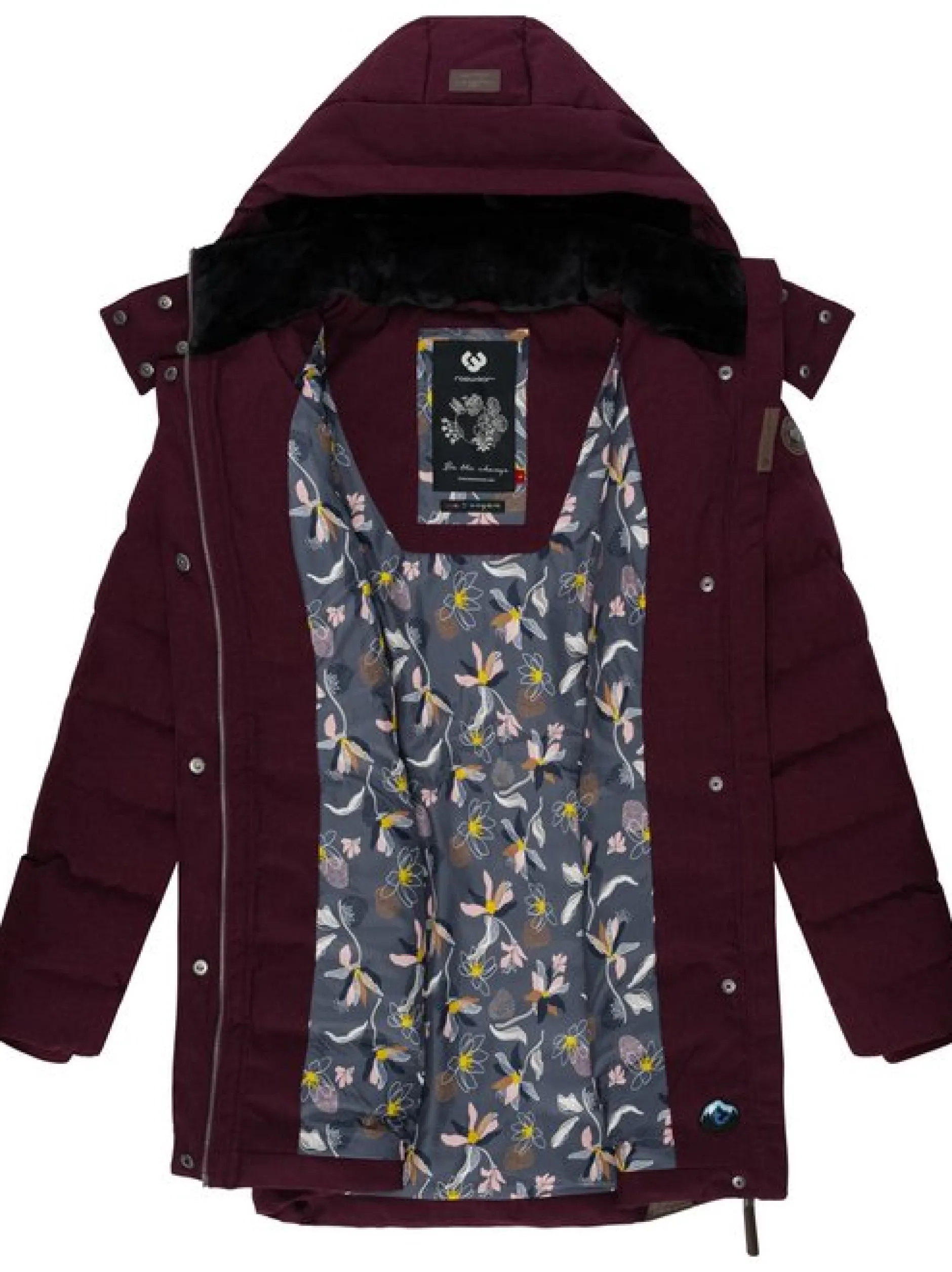 Ragwear Damen Kurzmantel - Ashanta in bordeaux