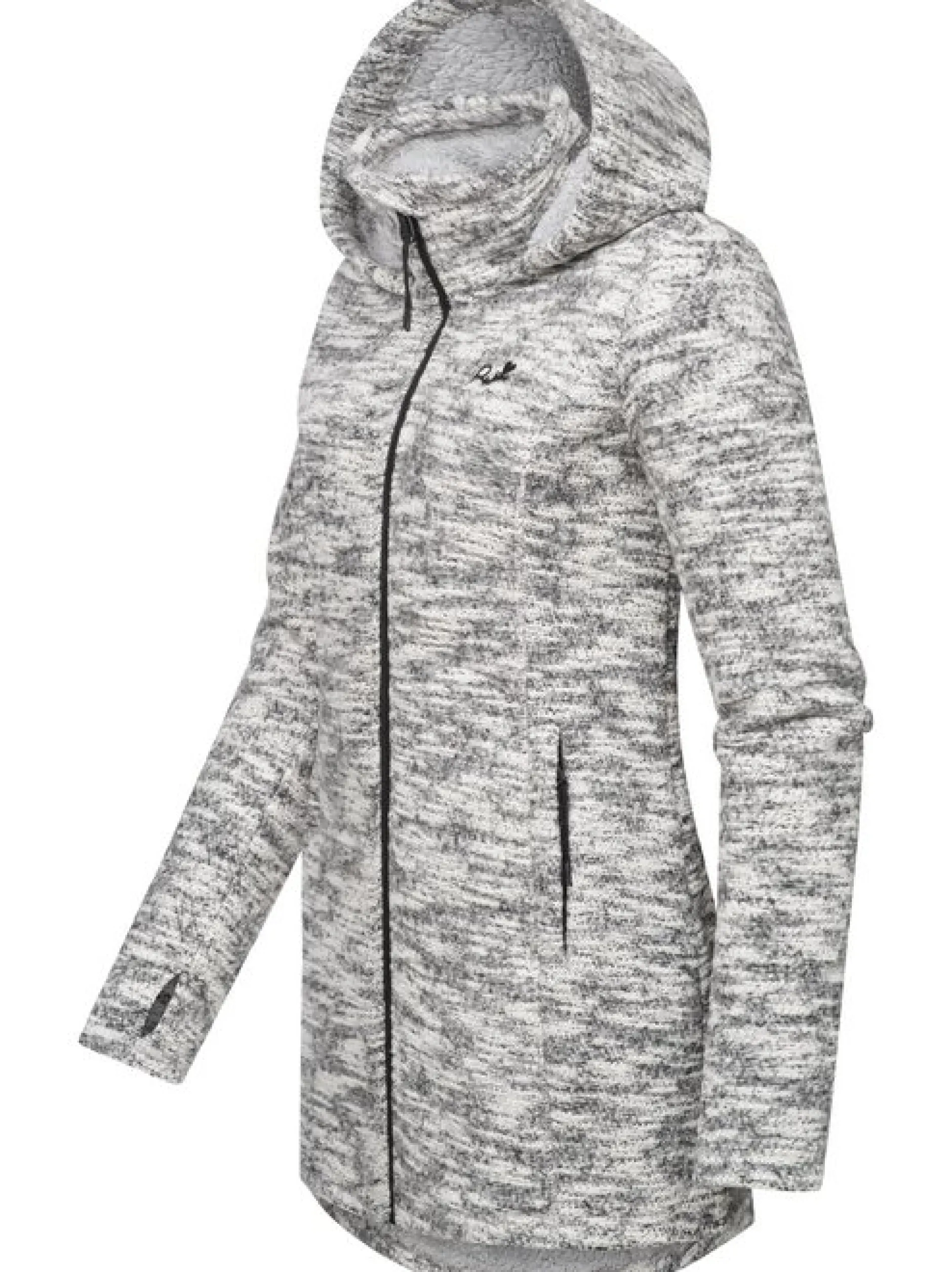 Ragwear Damen Longstrickjacke - Leysha Melange in grau