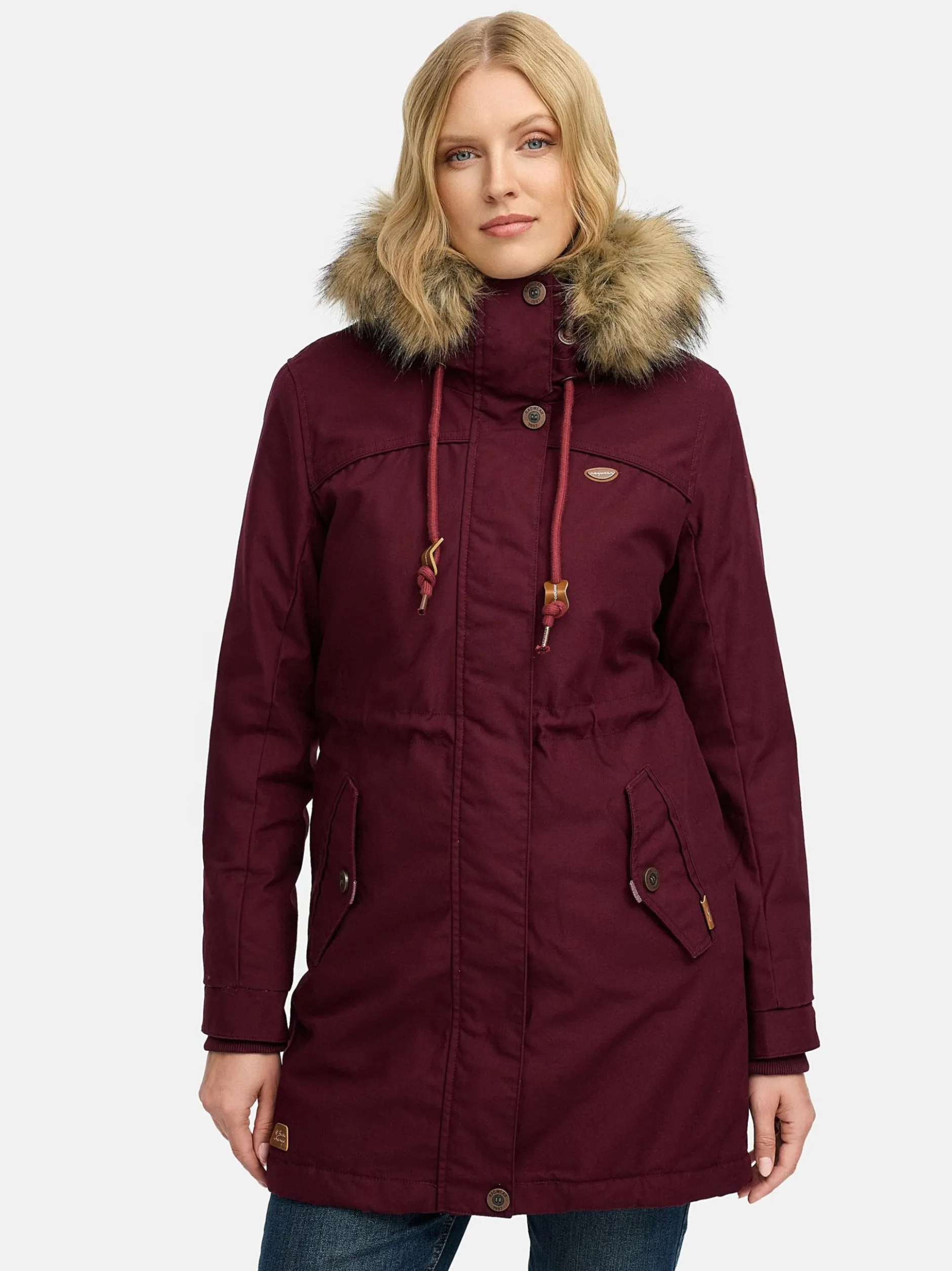 Ragwear Damen Parka - Tawny in bordeaux