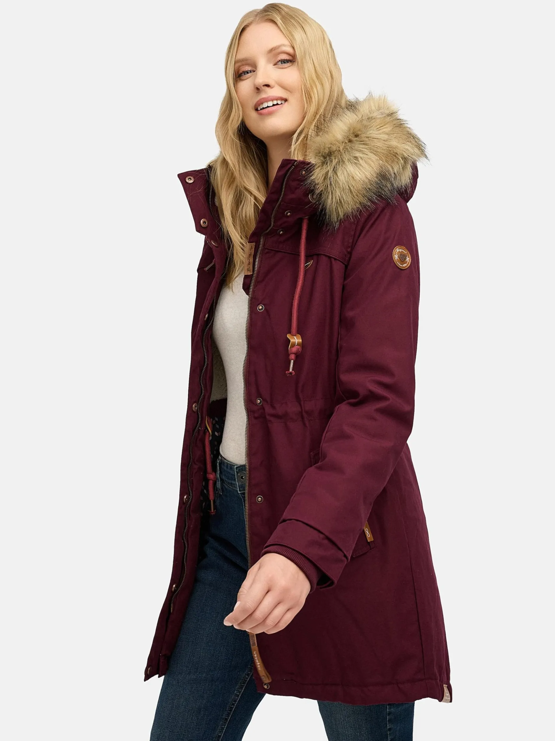Ragwear Damen Parka - Tawny in bordeaux