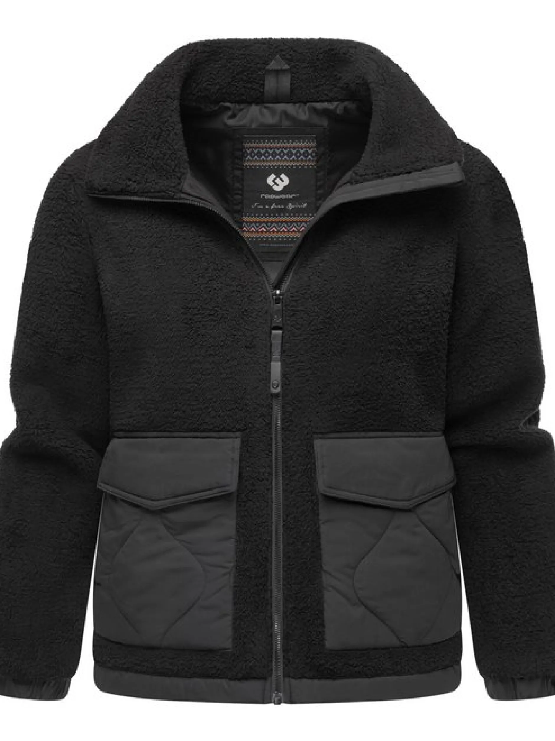 Ragwear Damen Plüschjacke - Arctika in schwarz