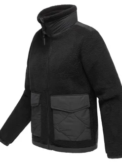 Ragwear Damen Plüschjacke - Arctika in schwarz