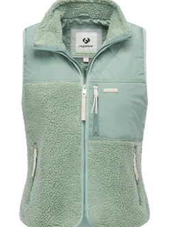 Ragwear Damen Plüschweste - Junkin Bonded in grün
