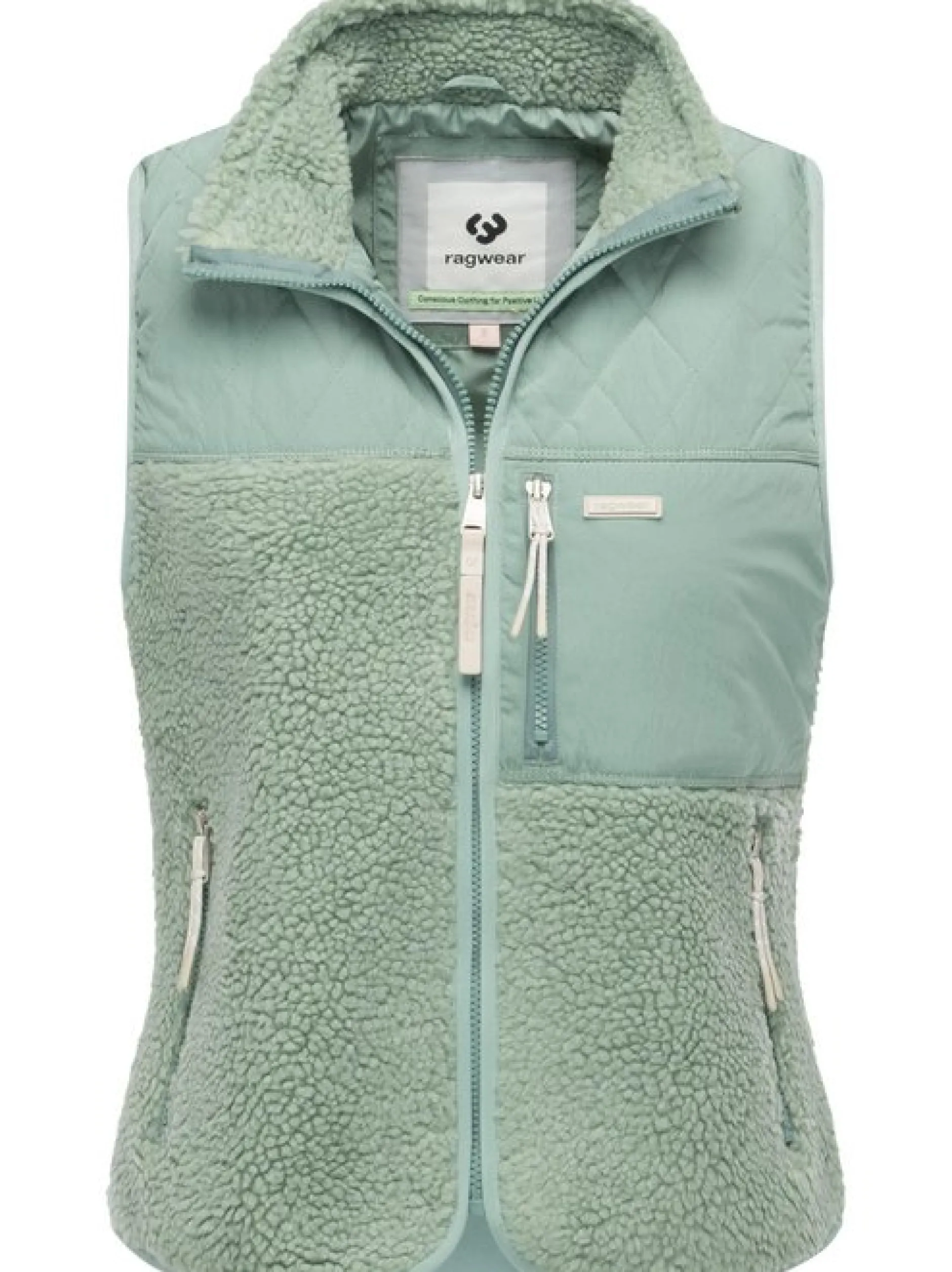 Ragwear Damen Plüschweste - Junkin Bonded in grün