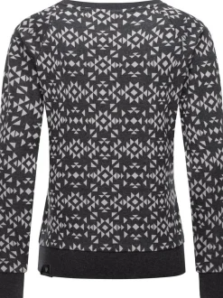 Ragwear Damen Rundhalspullover - Darria Aztec in grau