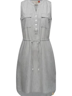 Ragwear Damen Shirtkleid - Roisin Denim in hellgrau