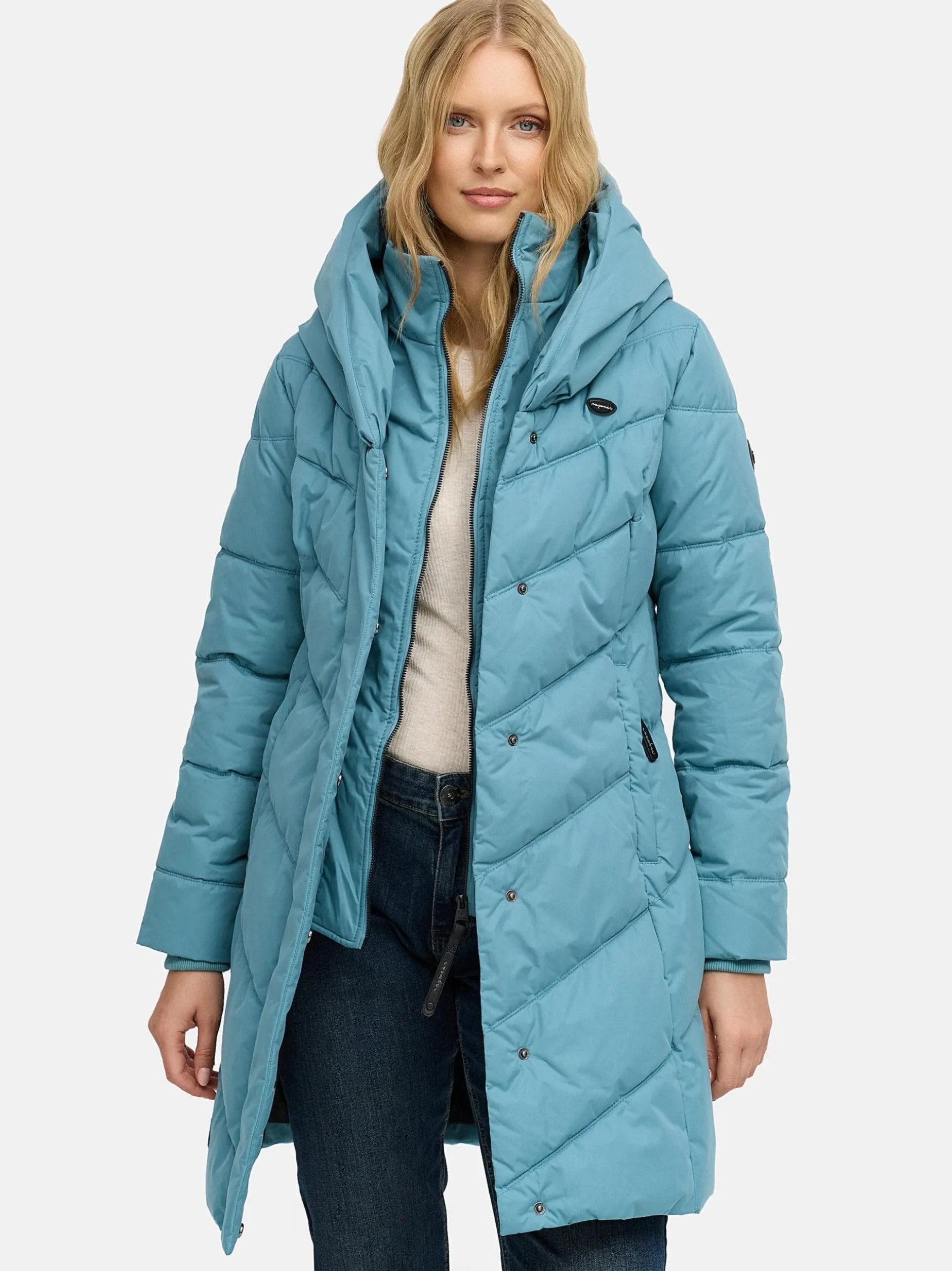 Ragwear Damen Steppmantel - Natalka in blau