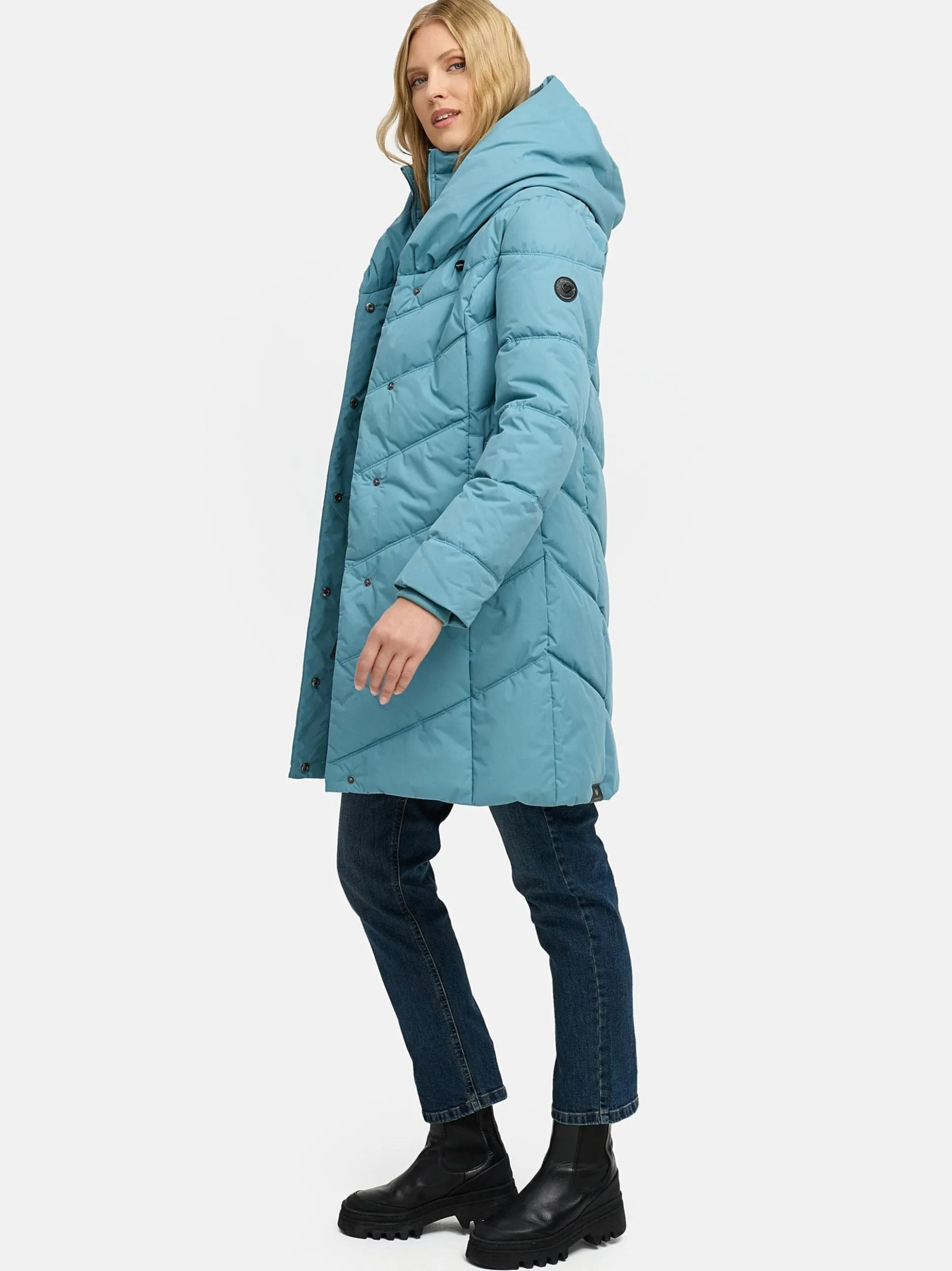 Ragwear Damen Steppmantel - Natalka in blau