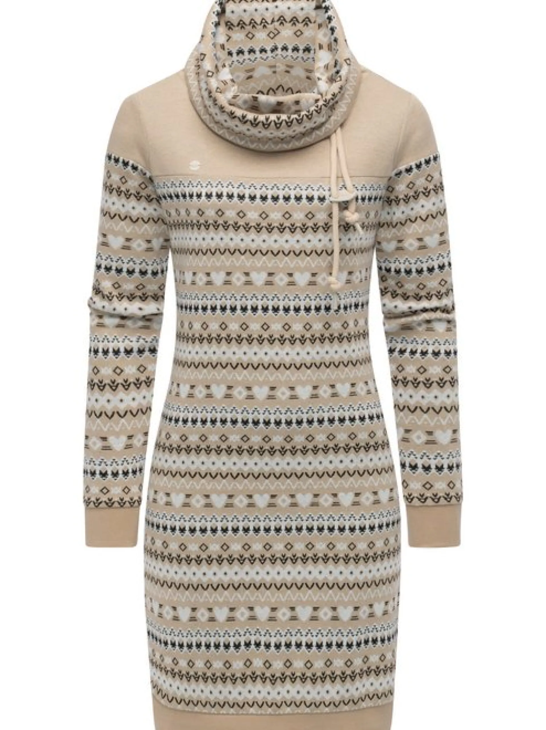 Ragwear Damen Sweatkleid - Chlloe Jacquard YOUMODO in beige