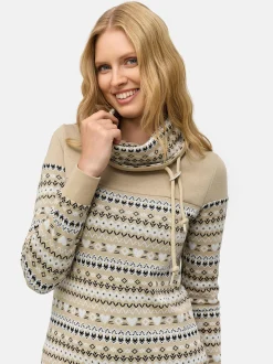 Ragwear Damen Sweatkleid - Chlloe Jacquard YOUMODO in beige