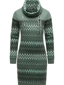 Ragwear Damen Sweatkleid - Chlloe Zig Zag YOUMODO in grün