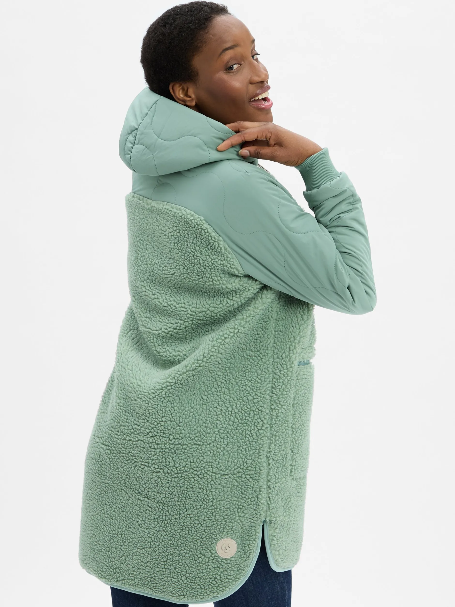 Ragwear Damen Teddy-Parka - Longeddy in lind